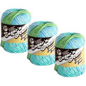 Bulk Buy: Lily Sugar 'n Cream 100% Cotton Yarn (3-Pack) Ombres, Prints, Scents & Stripes (Country Stripes #21143)