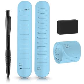 Andibro 2 Pcs Reusable Silicone Memo Wrist Band, Waterproof Wearable Memo Wrist Band to Do List Wrist Band with 1 Pcs Oil-Based Ballpoint Pen and 1 Pcs Eraser for Daily Planner Study Task(Blue)