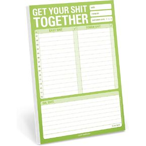 1-Count Knock Knock Get Your Shit Together Pad, To Do List Notepad & Daily Planner Pad, 6 x 9-inches (Green)