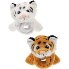 Kisangel 2pcs Wrist Hugger Plush Slap Bracelet Animals Huggables Plush Animals Slap Band Kids Party Favor(Assorted Color 1)