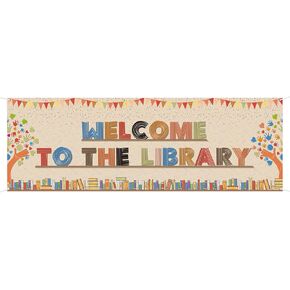 Webenison كبير مرحبًا بكم في Library Banner I Love Bookdrop Banner Class Decor Decor