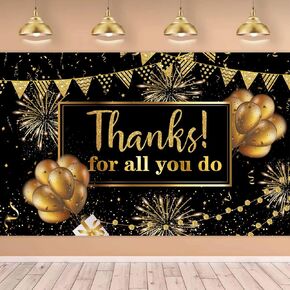 Thanks for All You Do Backdrop Banner with 70.8"X43.3", Thank You Party Background Photography Photo Studio Props for Congrats Grad National Nurses Day Happy Retirement Party Decorations