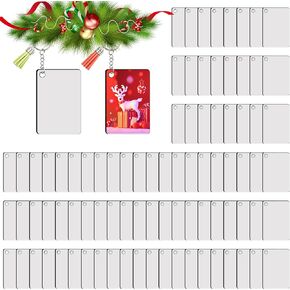 180 PCS Sublimation Keychain Blanks with Tassels Double Sided MDF Sublimation Blanks Bulk Christmas tree decorations for Sublimation Keychains Craft