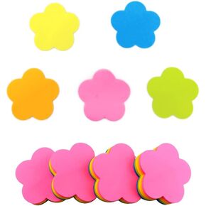 Mini Flower Shaped Sticky Notes Colorful Cute Sticky Notes Fun Self-Stick Memo Pads Set for Office School (4 Pads 400 Sheets)