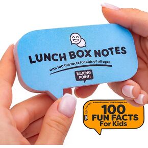 100 Fun Lunch Box Notes for Kids – Inspirational Sticky Notes with Fun Facts, Positive Quotes & Space for Personal Notes – Talking Point Cards for School Lunch Box Accessories & Parent-Child Bonding