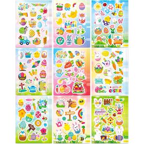 16 Sheets Easter Egg Stickers for Kids 256 Pcs Easter Stickers Bulk for Gifts Bags Cards Envelopes Decor