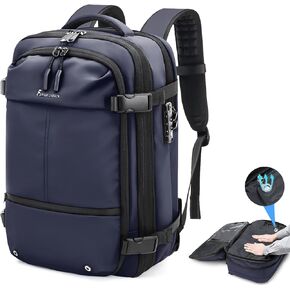 Airback Backpack,60L Expandable Vacuum Backpack Travel with TSA Lock,17.3 inch Laptop Backpack Vacpack Backpack with Vacuum(Black)
