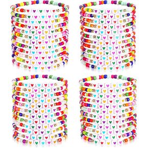 48 PCS PRACELETS BRACELETS BRACELETS COLLUTULLE CONEDELTS للنساء الحب أساور القلب رسالة تحفيزية هدايا للمرأة البالغة