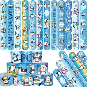 48 PCS Penguin Slap Bracelets Party Favors ، Penguin Wristbands Bracelets Goodie Bag Fillers for Penguin Birthday Party Decorations