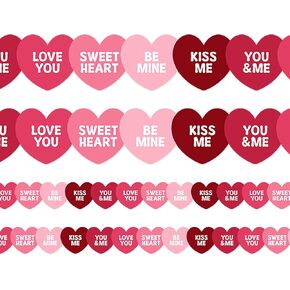 36 Ft Valentine’s Day Bulletin Board Border Roll, Valentine Heart Shape Bulletin Border Trim for Valentines Day Wedding Party School Classroom Office Wall Bulletin Board Decoration