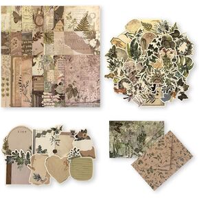 100Pcs Scrapbook Craft Paper Kit for Scrapbook Journaling Supplies ,Scrapbook Goddess Stickers Aesthetic for Scrapbooking Supplies,Bullet Junk Journal Stickers Supplies with Decoupage Paper，Plant