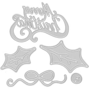 Cutting Dies Metal, Christmas Die Cut Metal, Merry Christmas Decorate Embossing Stencils for DIY Scrapbooking Photo Album Decorative DIY Paper Cards Making Gift, Metallic Die Cut Combination