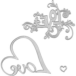Metal Love Valentine's Cutting Dies Heart Shape Love Edge Embossing Stencil Die Cuts for Card Making Scrapbooking Paper Craft Album Stamps DIY Décor