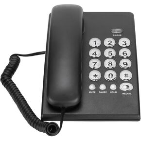 Desktop Corded Telephone Large Landline Phone Large Volume Wired Telephone Phone for Home Office Hotel (Black)