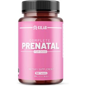 Kilab Complete Prenatal Vitamins for Dogs –150 Tablets for Healthy Development & Wellness – Supports Pregnant, Nursing, & Weaning Females