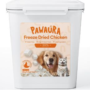 Freeze Dried Chicken Cats & Dogs Treats, 17.63 oz, High Protein Single Ingredient - No Additives | Grain Free | Training & Nutrition Supplements, Sealed Box