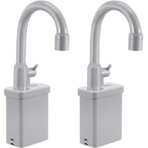 ERINGOGO 2pcs Kitchen Sink Faucet Kids Toy Replacement for Pretend Play Sinks with Running Water Faucet Toy Dishwasher Toys Play Kitchen Accessories Grey