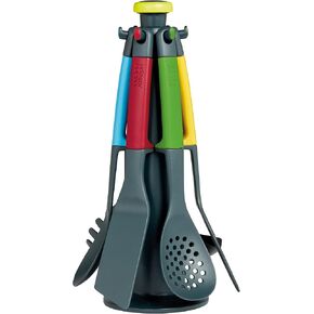 Casdon Joseph Joseph Elevate | Colourful Kitchen Utensil Set for Children Aged 3 Years & Up | Comes with Rotating Storage Stand!