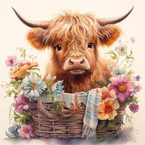 Zythron Cow Diamond Painting Kits for Adults Cow Diamond Art Kits for Adults Beginner DIY Full Drill Diamond Paintings 5D Gem Art and Crafts for Home Wall Decor Gifts 14x14 inch