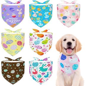 Spring Dog Bandanas for Small Dogs 7 PCS Adjustable Flowers Dog Bandanas 18 Inch Spring Scarves for Puppy Cats XSmall Breed Grooming S