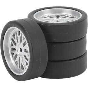4PCS RC Drift Car Tires Rubber Drifting Wheel Tire Remote Control Model Car Tyre Replacement 3.3cm Diameter 1.2cm Width 4mm Hex Adapter for AE86