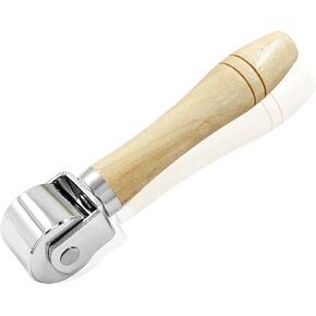 Litoexpe 1pcs Leather Press Edge Seam Roller, 26mm Stainless Steel Leather Edge Creaser and Smoother, Leather Glue Laminating Roller Tool, Platen Tool for Leather