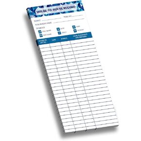 JW House To House Field Service Tracker - JW Return Visit book - Field Service Report