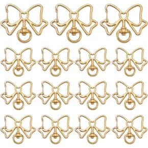 SUNNYCLUE 1 Box 20Pcs Swivel Snap Hooks Metal Swivel Clasps Spring Snap Keychain Clip Metal Butterfly Hanging Buckle Bowknot Lobster Claw Clasp for Jewelry Making DIY Bag Keychains Accessories