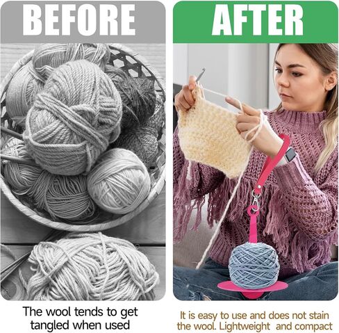 حامل خيوط المعصم Molain ، acrylic quarn ball minder Stand with Wrist Strap Portable Yarn Minder منع تخزين خيوط التشابك للحياكة المحفوفة بالحياكة (Rose Red) in Kuwait