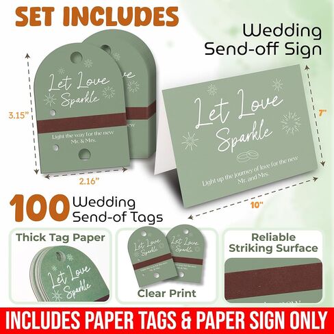 100 PCS علامات الزفاف - دع الحب Sparkle حفل زفاف إرسال علامات لحفلات الزفاف الذكرى السنوية المشاركة in Kuwait