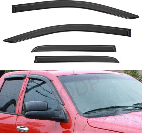 Set of 2 in-Channel Front Doors Smoke Sun/Rain Guard Wind Deflector Tape-On Acrylic Window Visors Compatible with 93-11 Ranger 94-10 B2300/B2500/B3000/B4000 Regular & Extended Cab in Saudi Arabia