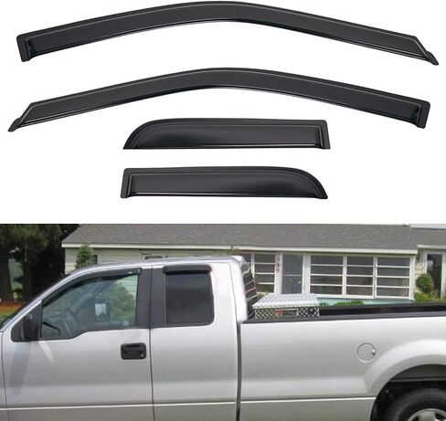 Set of 2 in-Channel Front Doors Smoke Sun/Rain Guard Wind Deflector Tape-On Acrylic Window Visors Compatible with 93-11 Ranger 94-10 B2300/B2500/B3000/B4000 Regular & Extended Cab in Saudi Arabia