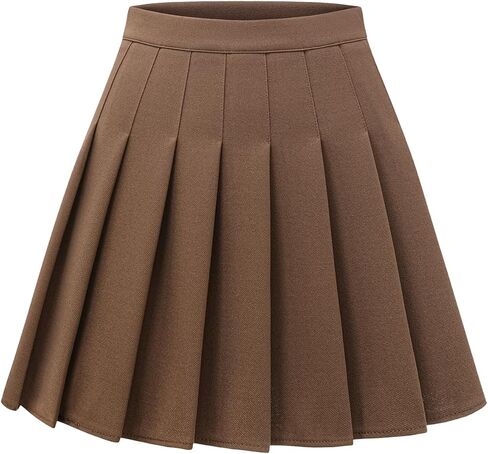 Shestellar Women Pleated Mini Skirt, High Waisted A-Line Skirt with Elastic Waist for Casual Wear in Kuwait