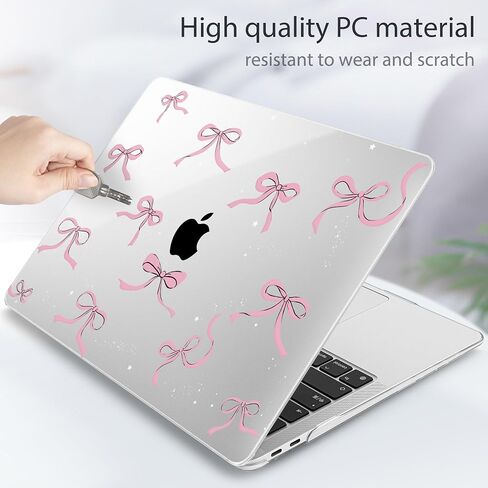 May Chen Compatible with MacBook Air 13 inch Case (Models A1369 & A1466, Older Version 2010-2017 Release), Plastic Hard Shell Case with Keyboard Cover & Screen Protector, Clear Star Bows in Kuwait