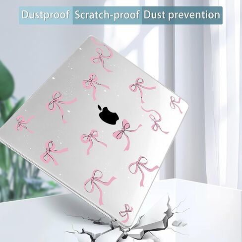 May Chen Compatible with MacBook Air 13 inch Case (Models A1369 & A1466, Older Version 2010-2017 Release), Plastic Hard Shell Case with Keyboard Cover & Screen Protector, Clear Star Bows in Kuwait