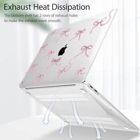 May Chen Compatible with MacBook Air 13 inch Case (Models A1369 & A1466, Older Version 2010-2017 Release), Plastic Hard Shell Case with Keyboard Cover & Screen Protector, Clear Star Bows in Kuwait
