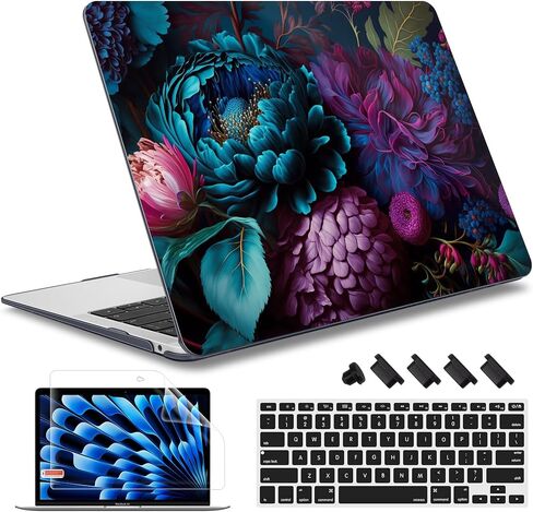 May Chen Compatible with MacBook Air 13 inch Case (Models A1369 & A1466, Older Version 2010-2017 Release), Plastic Hard Shell Case with Keyboard Cover & Screen Protector, Clear Star Bows in Kuwait