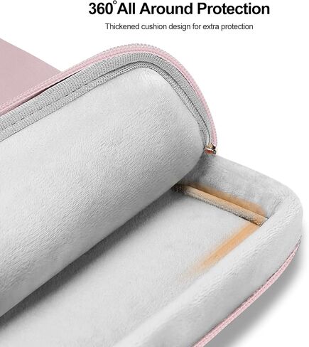 MOSISO 13-14 inch 360 Protective Laptop Sleeve Compatible with MacBook Air/Pro, HP, Dell, Lenovo, Acer, Asus, 13.3 inch Anti-Theft Shockproof Carrying Case Neoprene Vertical Bag with Small Case, Pink in Saudi Arabia