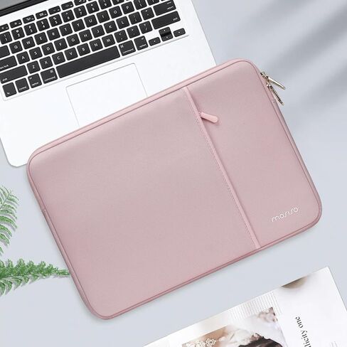 MOSISO 13-14 inch 360 Protective Laptop Sleeve Compatible with MacBook Air/Pro, HP, Dell, Lenovo, Acer, Asus, 13.3 inch Anti-Theft Shockproof Carrying Case Neoprene Vertical Bag with Small Case, Pink in Saudi Arabia