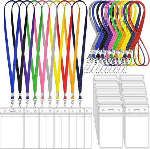 MARSPARK 100 SET NAME TAG Lanyards with ID ID ID ID NAME NAME BADGES LANYARDS CLIP CLIP CLABLAY ANDROALS CORMALTORS FOR BONDS KIDS Business School Supplies (Multicolor) in Kuwait