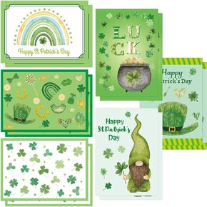 Ceiba Tree Happy St. Patrick's Day Cards 12 Pack String Notes Notes مع الأظرف