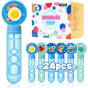 Golray 24Pcs Space Bubble Wands Space Party Favors Birthday Supplies Bubble Wands Bulk for Kids Outer Space Astronaut Themed Party Favors Goodie Bag Stuffers Classroom Prizes
