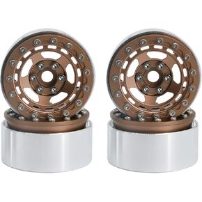 1.9" RC Beadlock Wheels Rims for 1/10 Scale RC Crawler (Set of 4) - Compatible with Traxxas TRX4, TRX6, Axial SCX10, SCX10 III, AXI03007, and D90 (Bronze)