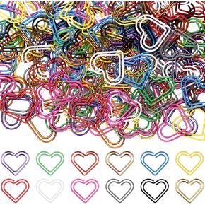 100 Pcs Paper Clips 1.34 x 0.8 Inches Multicolored Paper Clips Cute Paper Clips Journaling Supplies for Bookmark Study Gifts (Heart)