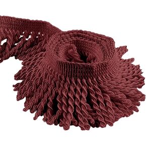 11 Yards Bullion Fringe Trim,Tassel for Craft,Fabric Trim Lace Trim Upholstery Trim Ribbon Decorative Trim for Sewing Curtain Couch Pillow Cushion Shawl Dress Costume Embellishment (Burgundy)
