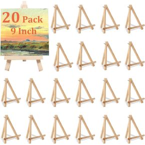 20 PCS Wood Easel 9 Insel Stand for Clanvases ، Tripod ، Small Kids Student Tabletop Easels for Painting ، Canvas Holder Stand للطلاء