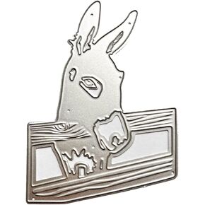 Donkey's Head Die Cut for Card Making, Scrapbooking Die-Cuts, Fence Metal Cutting Dies Congratulations Die Cuts Birthday Embossing Stencils Template for DIY Scrap-Booking Decor Birthday Blessing Card