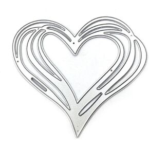 Silver Heart Metal Cutting Dies Stencil DIY Scrapbook Album Paper Card Template Metal Cutting Dies for Card Making Deals Scrapbooking Die-Cuts Die-Cutting and Embossing Scrapbooking Arts, Crafts