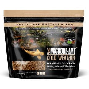 MICROBE-LIFT MLLWGLG Cold Weather Floating Fish Food Pellets with Wheat Germ for Ponds, Water Gardens, and Fountains, for Live Goldfish and Koi, 5.25 Pounds
