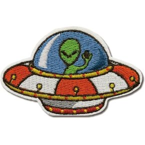 Hinihao 1 pc UFO Space Sticker Stick on/Iron on/Sew on Patch Applique for Clothes,Backpack,Phonecases,Helmat,DIY Accessories